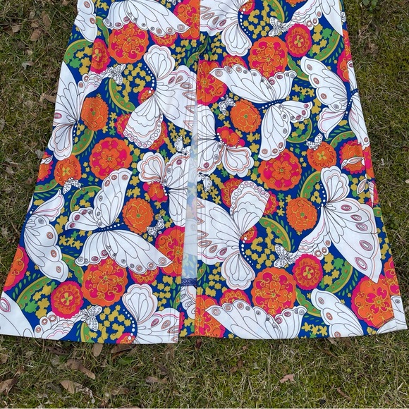 RARE Vintage Handmade maximalist groovy butterfly kaftan maxi dress - Picture 5 of 11